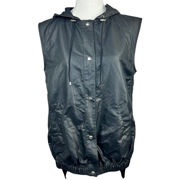 Soul Cycle Black Nylon Hoodie Vest Size S Lightweight - Picture 1 of 16